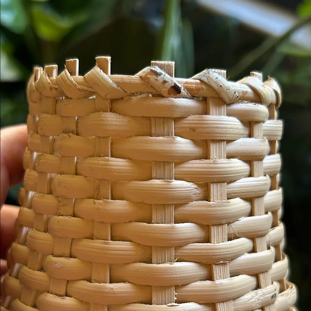 Pottery Barn Woven Basket Shade - Natural Tan